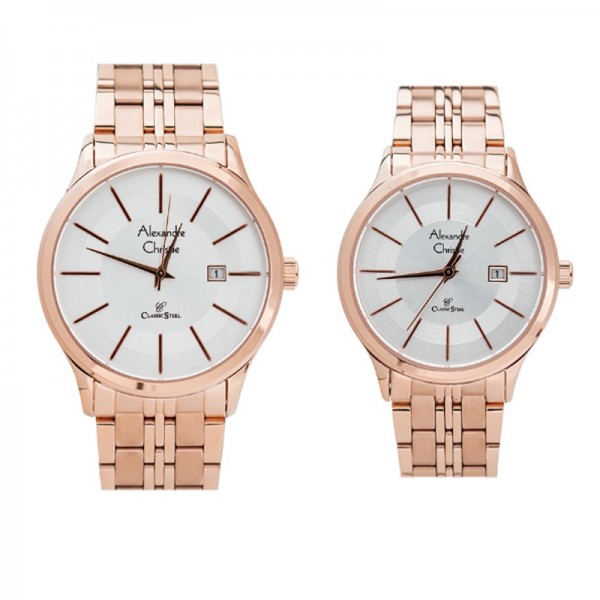 Alexandre Christie AC 8348 Rosegold White Couple